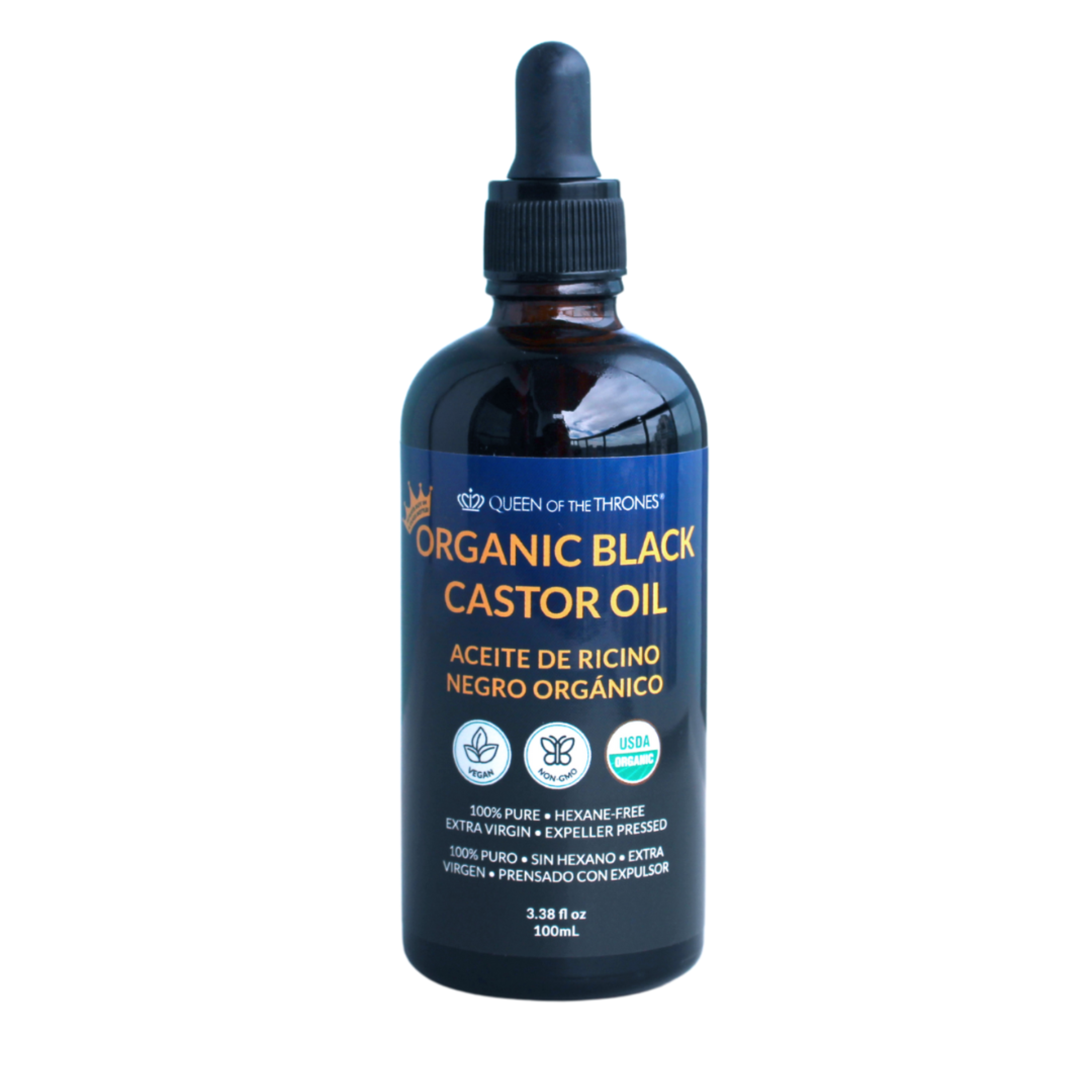 Organic Black Castor Oil 100mL | 100% Pure, Hexane-Free, Extra Virgin